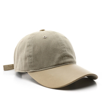 Gorra de Béisbol de 6 Paneles con Visera de Cuero, Logotipo Personalizado, Gorra Desgastada, Gorras de Algodón Lavado Estilo Dad Hat