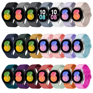 Pure Color Sport Bracelet Official Buckle Watch Band For Samsung Galaxy Watch 4/5/6 40/44/45mm Replacement Silicone Watch Strap