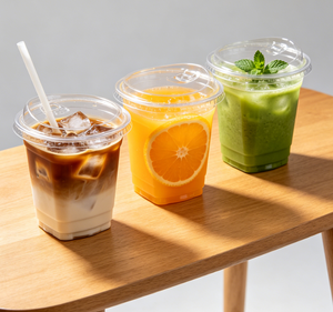 Gobelets carrés jetables en plastique transparent pour <span class=keywords><strong>café</strong></span> et bubble tea avec couvercles, contenants portables <span class=keywords><strong>de</strong></span> qualité alimentaire pour jus et boissons à emporter - Product Image 3