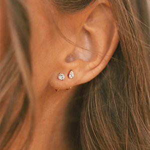 CANNER Lot de 4 boucles d'oreilles manchette en argent sterling S925 multi-styles en forme de C avec zircon géométrique, sans perçage, pour cartilage - Product Image 4