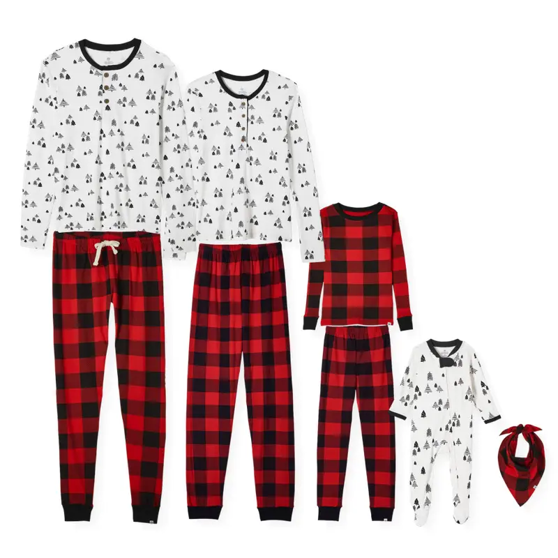 Family Christmas Pajamas Maternity family matching outfits Organic Cotton Bamboo Mom Pajamas and Kids Pajama Set christmas pjs