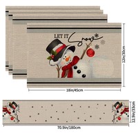 Nappe de table en lin imprimé style nordique pour Noël, chemin de table, set de table, tapis isolant thermique pour restaurant occidental, vente en gros