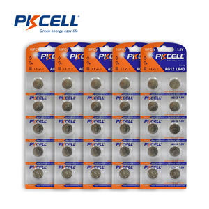 Pkcell קיבולת גבוהה 1.5v <span class=keywords><strong>ag12</strong></span> lr20 lr20 <span class=keywords><strong>lr43</strong></span> 186 386 לחצן תא כף אלקליין עבור שעון אלקטרוניקה - Product Image 1