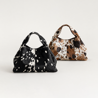Bolso de Mano de Pelo de Becerro para Mujer, Bolso Tote de Cuero Genuino, Gran Capacidad, Bolso de Hombro con Estampado de Vaca Estilo Western