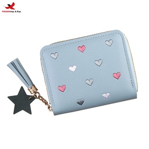 Monedero de PU para Mujer en Oferta, Mini Tarjetero con Cremallera y Colgante de Estrella para Niñas, Envío Inmediato, Pedidos Mixtos al por Mayor - Product Image 1