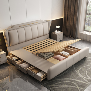 <span class=keywords><strong>Letto</strong></span> Matrimoniale Imbottito in Stile Lusso Italiano con Cassetti Contenitore - Product Image 4