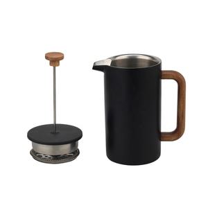 Cafetera Francesa de Acero Inoxidable de Doble Pared con Asa de Madera, Capacidad de 1L, Duradera y de Grado Alimenticio - Product Image 4