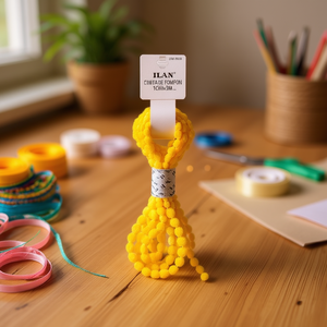 ริบบิ้นอิลัน ปอมปอม 1 ซม.x3 ม. สีเหลือง สำหรับงานประดิษฐ์ - Product Image 3