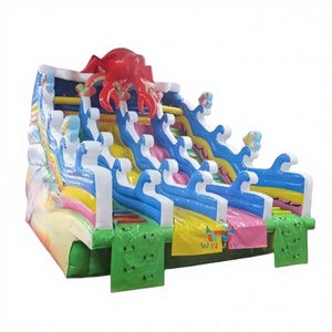 Hot Selling Residential Factory-customized PVC Outdoor Ocean-themed <b>Inflatable</b> Water Slides Shark Decorations Multiple Lanes - Product Image 1