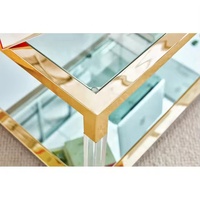 Cadre en acier inoxydable de luxe Table basse rectangulaire décor acrylique salon Centre Table à thé meubles de salon