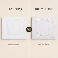 Art mural en relief 3D, toile texturée blanche 80x120cm, lignes géométriques pour la décoration moderne du salon, décoration murale prête à accrocher
