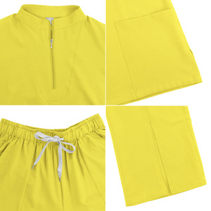 Women's <b>Scrub</b> Uniform Set Short Sleeve Moisture Wicking Split Design For Nurse Beauty Salon Dental Pet Clinic - Product Image 3