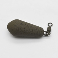 Plombs de pêche à la carpe en gros, revêtus, avec émerillons, en forme de goutte d'eau, matériel de pêche à la carpe