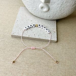 Bracciale da <span class=keywords><strong>damigella</strong></span> d'onore personalizzato da sposa Set 12 pezzi bracciale da festa regolabile con ciondolo a forma di lettera a cuore per donna ragazza - Product Image 6