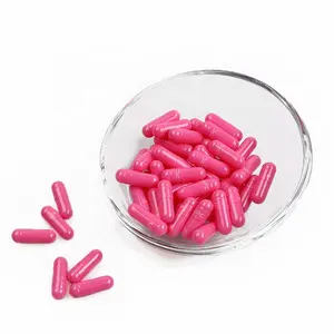 Cor rosa tamanho 0 00 cápsulas suplemento gelatina cápsula vazia dura
