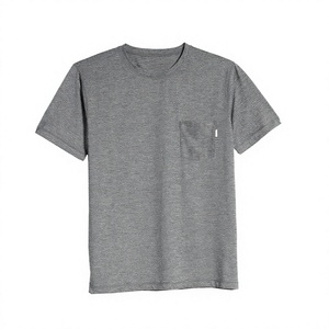 เสื้อยืดคอกลมแขนสั้นสีเทาสำหรับผู้ชาย ทรงเข้ารูป ผ้าเจอร์ซีย์คอตตอนเนื้อเรียบ สวมใส่สบาย ระบายอากาศได้ดี ความยาวปกติ - Product Image 5