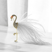 Broche d'oiseau de luxe TIANSHE haut de gamme, à plumes et à motif flamme, pour homme et femme, pour costume et veste, corsage tendance