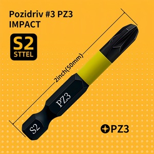 Guest Quality Pz3 Impact Screwdriver 2 Inch 50mm Hex Shank Steel Bit For Impact Driver - Product Image 1