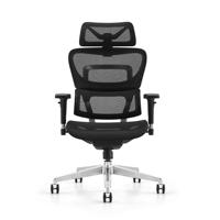 Chaise de bureau moderne multi-ajustable en acier et tissu maillé respirant, avec pédale de réglage de la hauteur et dossier inclinable