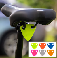 Autocollants réfléchissants pour vélo avec logo personnalisé, haute luminosité, panneau d'avertissement triangulaire réfléchissant pour VTT