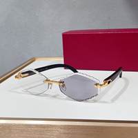 Lunettes de soleil de luxe sans monture, design de créateur, bords taillés en diamant, verres dégradés UV400, idéales pour mariage, fête, vacances, lunettes de haute qualité