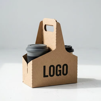 Boîte cadeau portable haut de gamme personnalisée pour 2 bouteilles, en carton ondulé brun, pour café et tequila