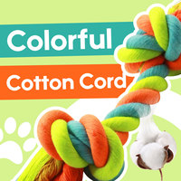 Juguete Masticable para Perros de Cuerda de Algodón Clásico y Colorido - Alivio Interactivo del Aburrimiento y Limpieza Dental - Venta al por Mayor de Fábrica