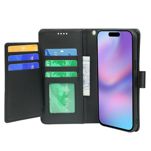 Funda de cuero PU con tapa para iPhone 17 17 <span class=keywords><strong>Pro</strong></span> 16 16 <span class=keywords><strong>Pro</strong></span> <span class=keywords><strong>9</strong></span> diseño de billetera de tarjeta con correa de mano funda para teléfono móvil - Product Image 3