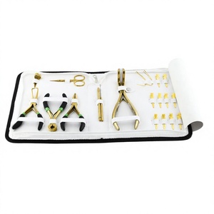 Wholesale hair extensions tool kit tape-in pliers Microbead removal & crimping pliers sectioning ring hook tool C <b>sewing</b> needles - Product Image 1