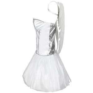 Costume d'ange blanc pour femme avec ailes et coiffe, tenue de cosplay d'Halloween, ensemble de jeu de rôle, collection Printemps 2025, 14+ - Product Image 3