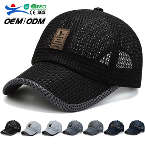 Wholesale Custom Patch Logo 6 Panel Summer Breathable Polyester Mesh Unisex Baseball Cap Sports Caps Sun <b>Hat</b> for Women Men - Product Image 1