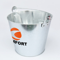 Seau à glace en métal galvanisé pour bière, vin, champagne, avec logo personnalisé, seau à glace en métal pour bière de 5 L