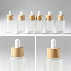 Bouteilles compte-gouttes en verre transparent dépoli à épaule plate, avec logo personnalisé sérigraphié, 20ml, 30ml, 50ml, 100ml, 120ml, avec bouchon sécurité enfant - Product Image 4