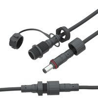 Connecteur d'alimentation LED universel Bairui M12 à 2 broches en cuivre et nylon, DC 60V, rond, à montage sur panneau, étanche IP67, 5A