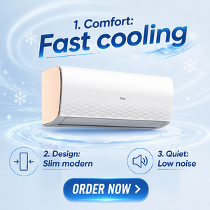 Aire Acondicionado Split de Pared Ecológico de 9000 Btu/18000 Btu, Control Inteligente, Ahorro de Energía, OEM ODM - Product Image 2
