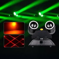 Lumière d'effet de scène à double tête rotative automatique, lumière laser LED activée par le son, stroboscope à tête mobile RGBW, KTV, pub, bar