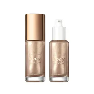 OEM Private Label Brightening Tanning Contorno Rosto & Corpo Espumante Dazzling Cintilante Líquido Highlighter Óleo Corpo Iluminador