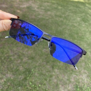 Kính mắt nam Qingqing nhỏ gọn, khung nửa viền kim loại, tròng đổi màu tự động, chống phản chiếu, chống ánh sáng xanh <span class=keywords><strong>2025</strong></span> - Product Image 1