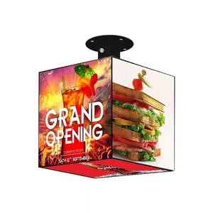 LED Cube Screen Supermercado P2.6 P2.9mm 4 Lados 5 Lados Ângulo Direito Publicidade Comercial Cubo Led Screen