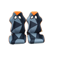 Sièges de voiture sur mesure en gros avec rails coulissants doubles et sièges de course en fibre de verre en tissu suédé noir réglables
