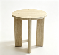 Table d'appoint ronde en chêne massif, avec assemblage à tenons apparents