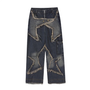 Nouveau design respirant Y2K High Street Vintage Baggy Denim Jeans Femme Heavyweight Five Pointed Hot Sale - Product Image 5