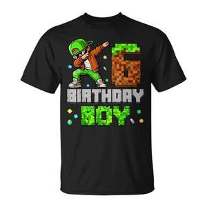 T-shirt Pixel Dabbing pour le 6e anniversaire de l'anniversaire-garçon, pour les enfants de 6 ans - Product Image 1