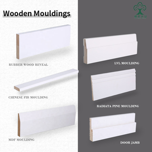 Rodapié de <span class=keywords><strong>MDF</strong></span> moderno imprimado en blanco, moldura para puertas y ventanas, y marco de arquitrave de madera - Product Image 2