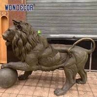Statue de Lion en Bronze, grande taille, décoration extérieure, Sculpture taille de vie, pour le jardin, à vendre