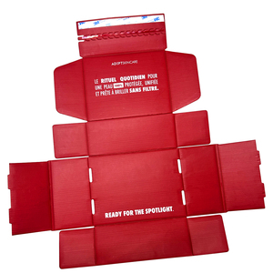 <span class=keywords><strong>Cajas</strong></span> de Cartón Corrugado <span class=keywords><strong>Rojas</strong></span> Plegables y Autosellables al por Mayor, Embalaje de Cartón Ecológico con Tira de Desgarre para Envío Postal - Product Image 3