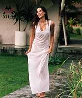 Lichtgewicht mesh maxi jurk 3-delige bikini set strandjurk badkleding op maat gemaakte designer badpakken voor dames