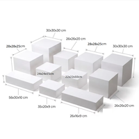 Support de présentation en acrylique carré personnalisé pré-assemblé pour gâteaux, cupcakes et desserts de mariage et d'anniversaire