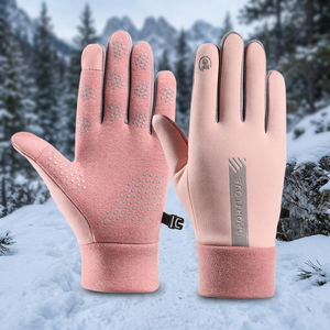 Gants de sport unisexes en polyester et cuir pour l'hiver, compatibles avec les écrans tactiles, de haute qualité, durables, antidérapants, fermeture à enfiler - Product Image 3
