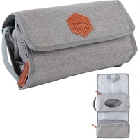 Pochette à couches imperméable à 3 compartiments, étui pour lingettes, pochette pour essentiels de bébé, sac à couches, organisateur de rangement, matelas à langer, sac de transport pour maman